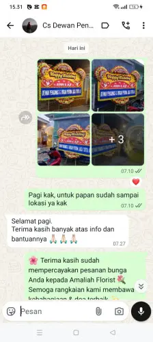 Testimonial Papan Bunga Pernikahan ciputat elok