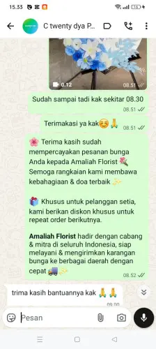 Testimonial Standing Flower ciputat elok